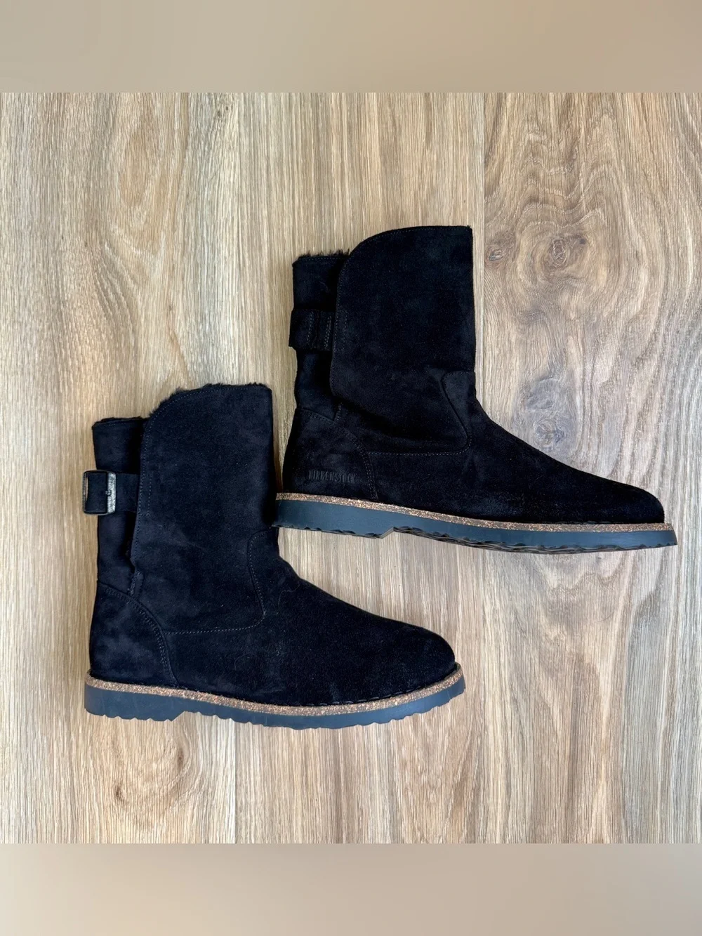 Birkenstock Suede Shearling Lined Mid Calf Boots Black Size 42 EU 11 US